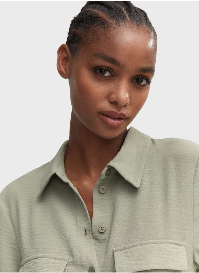 MANGO - Pocket Detail Button Down Dress - Image 1