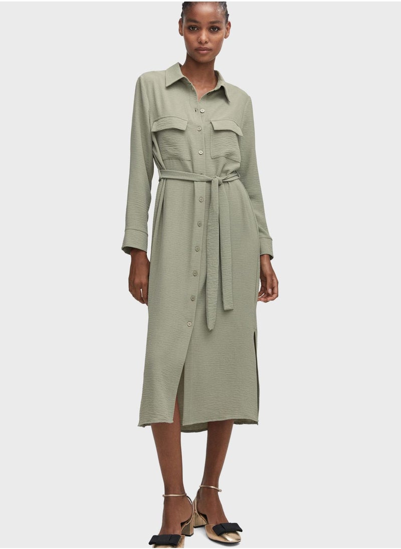 MANGO - Pocket Detail Button Down Dress - Image 1