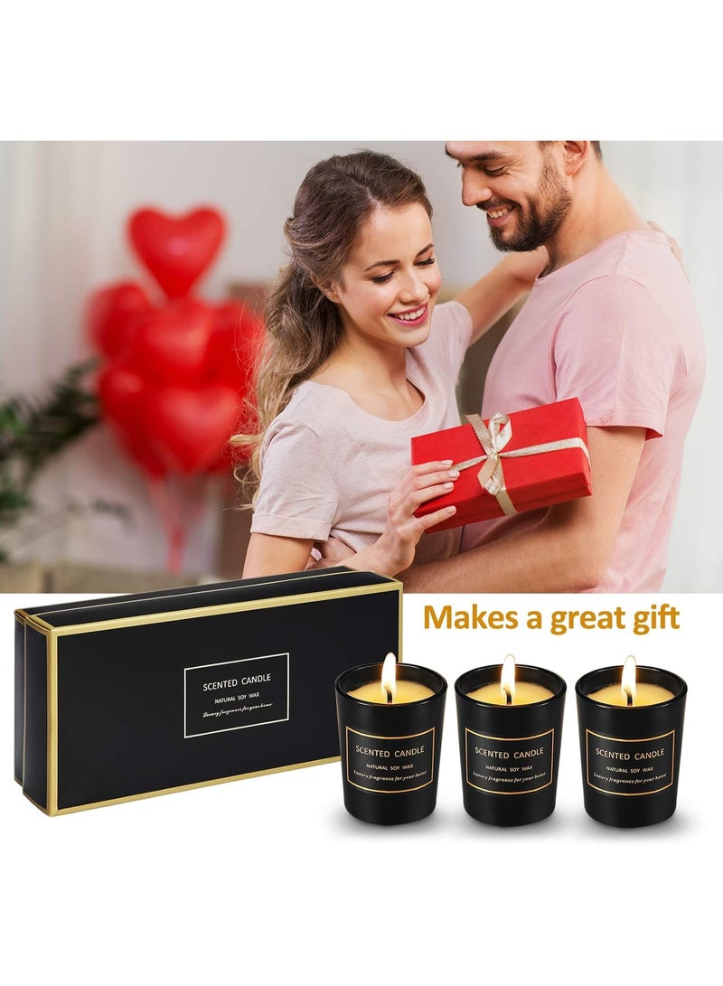 YelaJoy 3PCS Scented Candles Set, Aromatherapy Candles with Relaxing Lavender, Gardenia, Tuberose, 3 All Natural Soy Candles, Gift Box for Eid & Housewarming Gift - Image 4