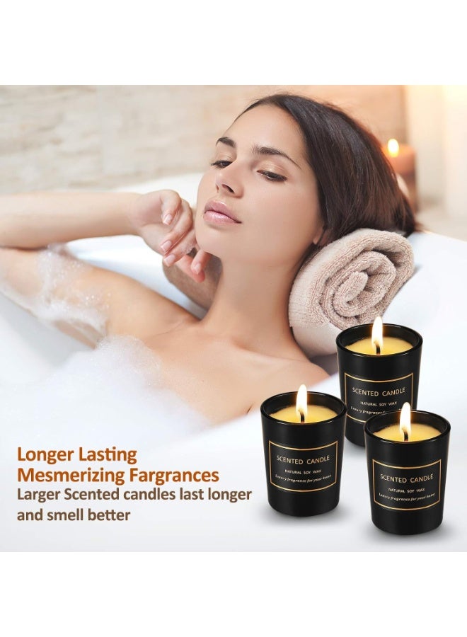 YelaJoy 3PCS Scented Candles Set, Aromatherapy Candles with Relaxing Lavender, Gardenia, Tuberose, 3 All Natural Soy Candles, Gift Box for Eid & Housewarming Gift - Image 5