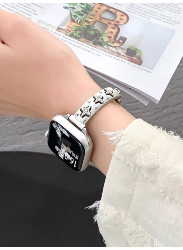 Advanced Metal Replacement Strap Silvery Bracelet Compatible with iWatch S10 42mm - Image 2