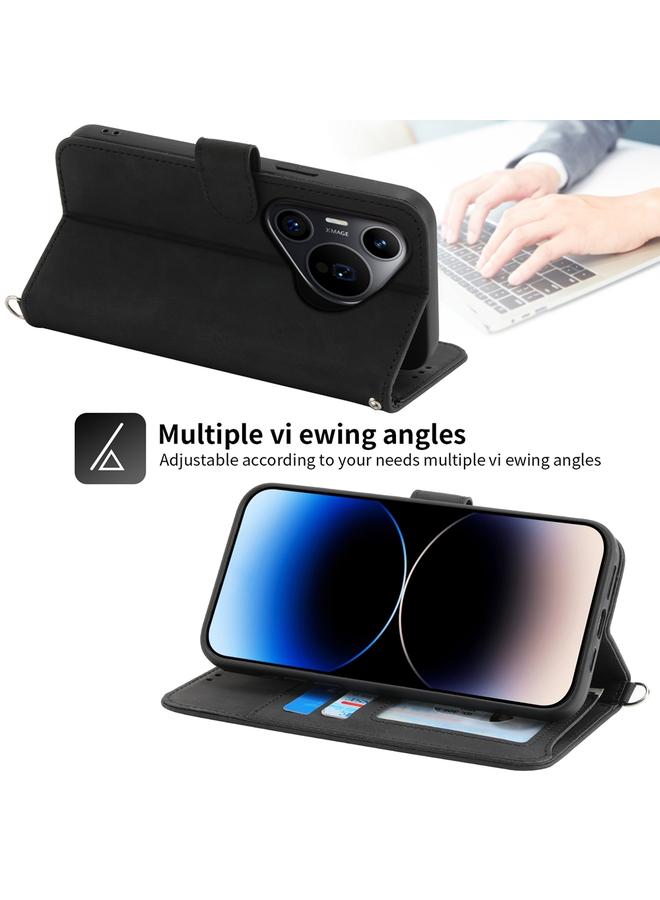 Zaboon Case For Huawei Pura 70 Pro / Pura 70 Pro+ Skin Feel Flowers Embossed Wallet Leather Phone Case - Image 4