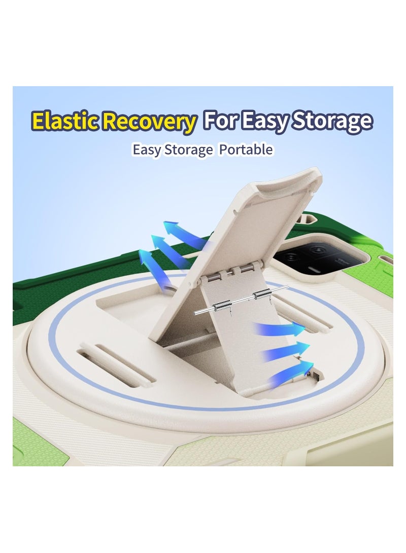 VKL Case Kids Case For Xiaomi Mi Pad 6/6 Pro 2023 11.2 inch,Multi-Angle Elastic Bracket+360° Adjustable Swivel Hand Strap Three-in-one Shatter-Resistant Shell, Drop-Proof,Shoulder Strap Pad Case C - Image 2