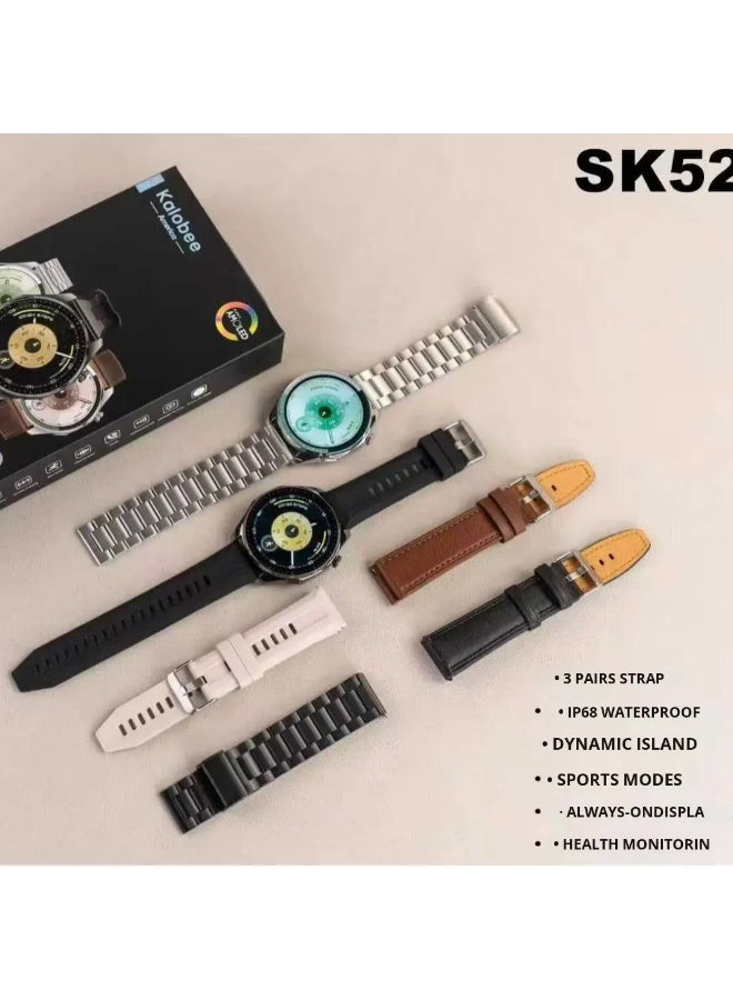 Kalobee SK52 Smart Watch with Call Function, Fitness & Sports Tracker, Heart Rate & Sleep Monitor, IP68 Waterproof, Full Touch Display, Smart Notifications, Lightweight Design Smartwatch for Men & Women - Image 4