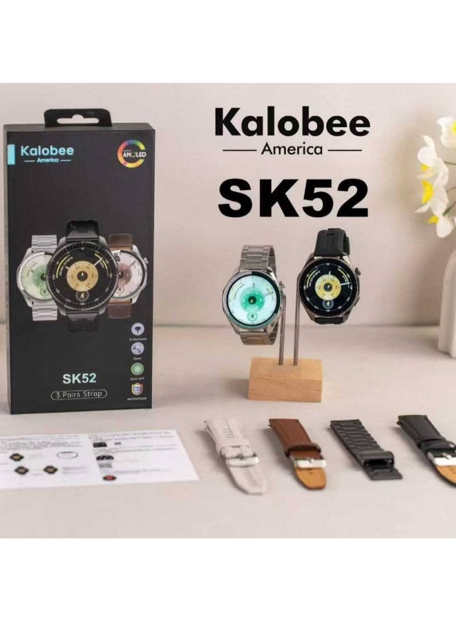 Kalobee SK52 Smart Watch with Call Function, Fitness & Sports Tracker, Heart Rate & Sleep Monitor, IP68 Waterproof, Full Touch Display, Smart Notifications, Lightweight Design Smartwatch for Men & Women - Image 2