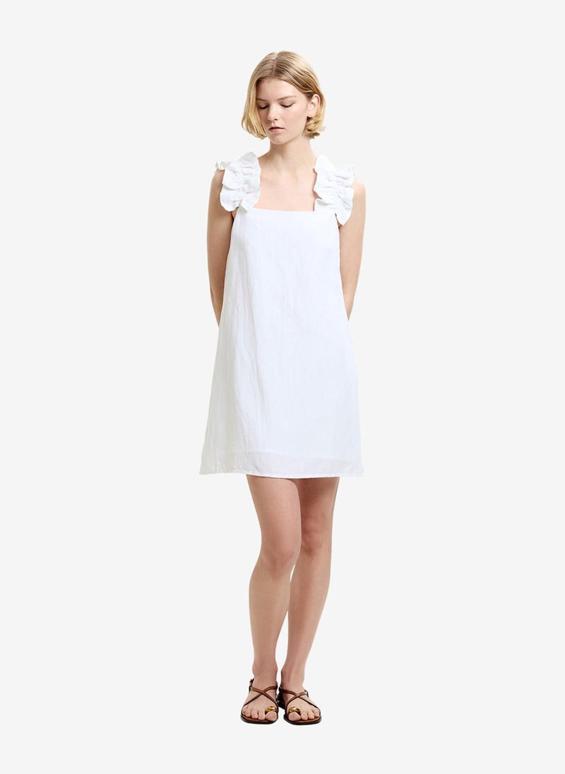 French Connection Women's Linen White Birdie Linen Blend Mini Dress - Image 1