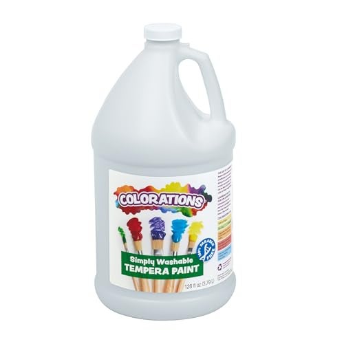 Colorations ParabenFree Washable Tempera Paint for Kids 1 Gallon Value Size Vibrant White NonToxic and Made in The USA - Image 1