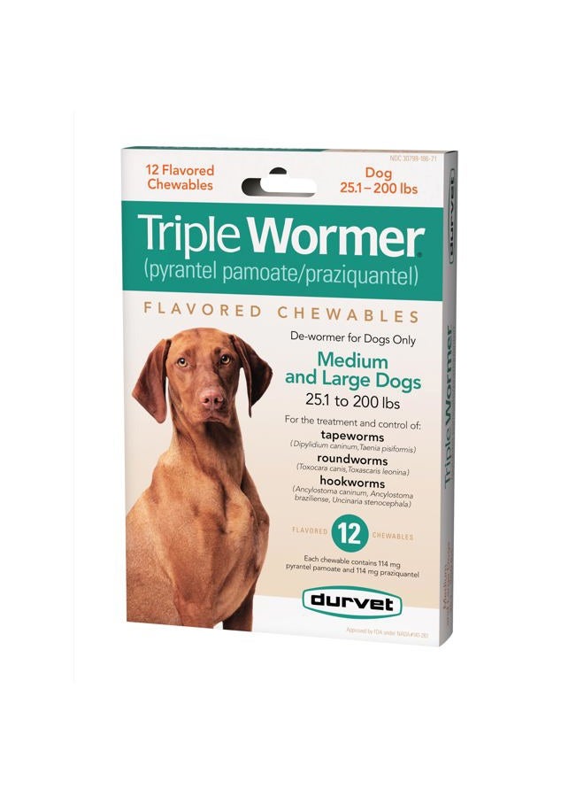 Durvet Triple Wormer for Medium and Large Dogs - Image 1