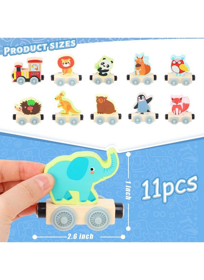 LovesTown 11Pcs Magnetic Wooden Animals Train Set, Montessori Toys For Toddlers Toys For Preschool Learning Activities Birthday Kids Boys Girls  - Image 2