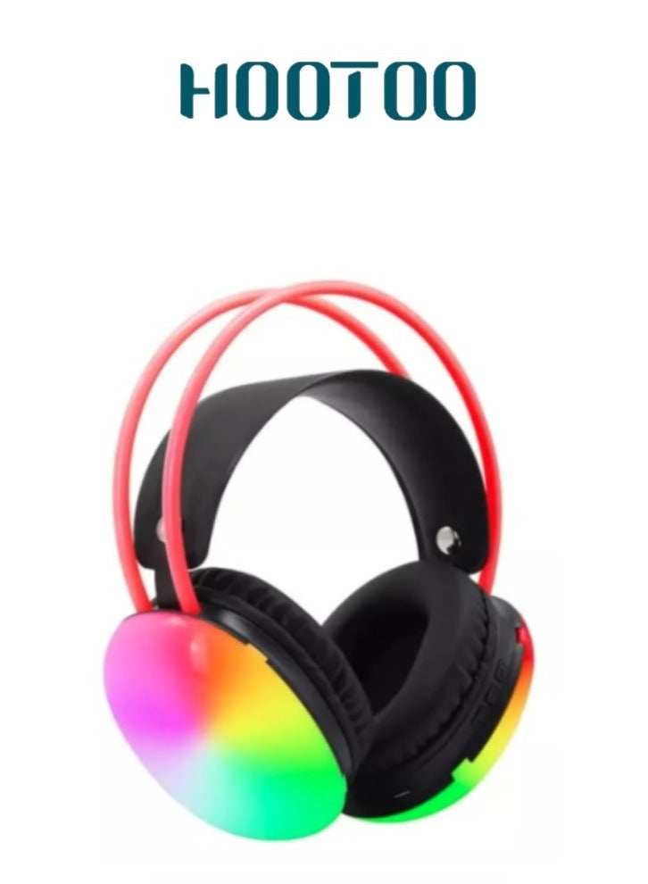 هوتو سماعه قيمنق لمحبي الالعاب قابله للطي. سماعات لسوني محيطيه مناسبه لمحبي ببجي وفري فاير وجميع الالعاب الالكترونيه.  سماعات قيمنق باضاءة LED  -بالوان الRGB. سماعه لسوني تحتوي على بطاريه محسنه بسعة 250 مللي أمبير . سماعه العاب بأصدار بلوتوث 5.3 متواقفه مع جميع الاجهزة. سماعه جيمنج من هوتو بطراز  HT-EP62 - Image 1