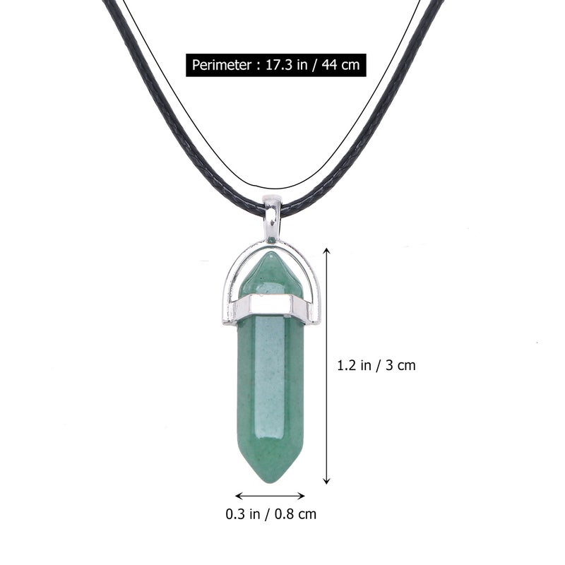 Unisex Natural Stone Hexagonal Column Pendant Chain Fashion Jewelry Decor Accessiories for Women and Men ( and Wax Rope) - Image 4