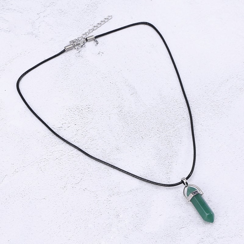 Unisex Natural Stone Hexagonal Column Pendant Chain Fashion Jewelry Decor Accessiories for Women and Men ( and Wax Rope) - Image 5