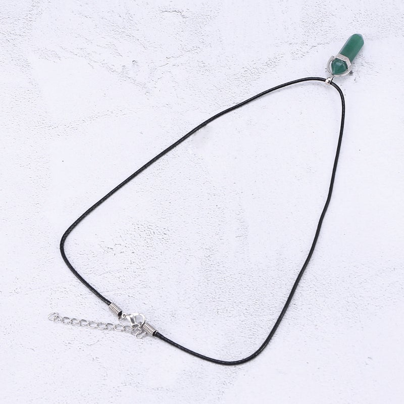 Unisex Natural Stone Hexagonal Column Pendant Chain Fashion Jewelry Decor Accessiories for Women and Men ( and Wax Rope) - Image 3