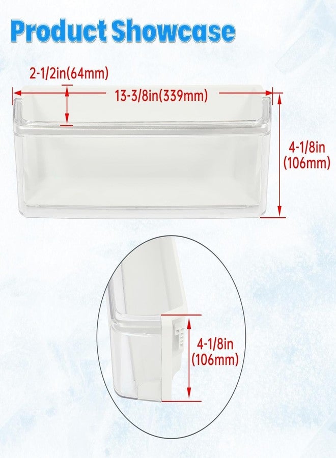 KUAFU AAP73252302 Replacement Refrigerator Door Shelf Bin Compatible with LG Kenmore/Sears Refrigerator Freezer Bin White+Clear+Silvery - Image 2
