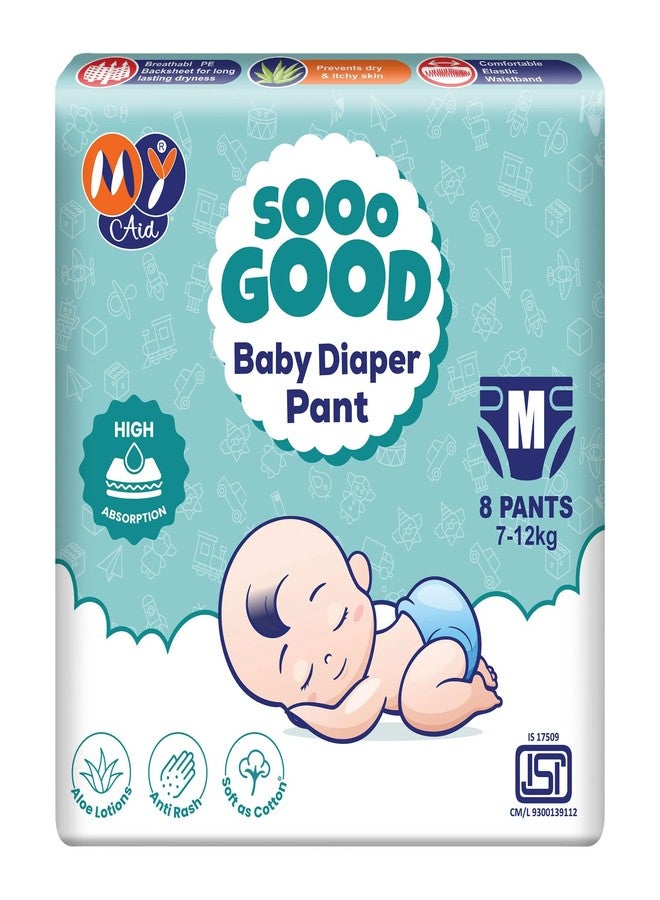 MyAid SOOO GOOD Baby Diaper Pants With Aloe Lotion & Wetness Indicator | Soft & Comfortable | Fast Absorption, Rash-Free, Leak-Proof (Size-S, 4 to 8 kg, 20 Counts, Pack of 2) - Image 2
