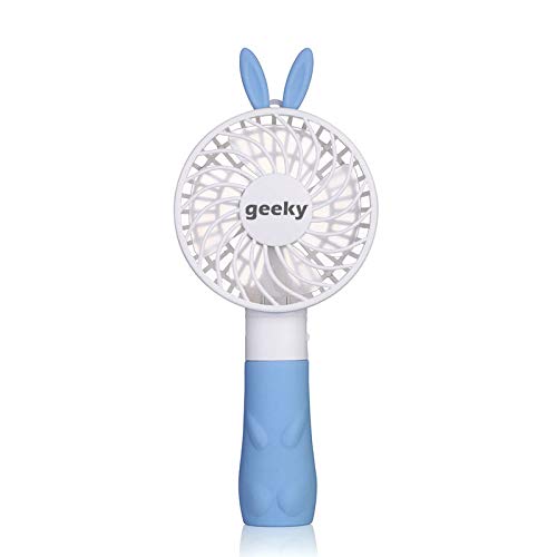 Geeky Portable Princess Rabbit Styled Rechargeable 2 Watts Handheld Fan (Blue) - Image 1