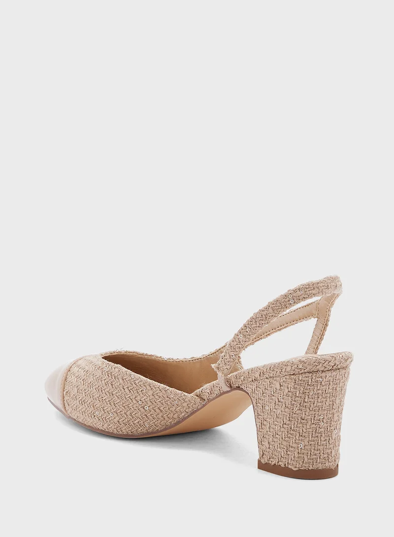 ELLA Block Heel Sling Back Pump