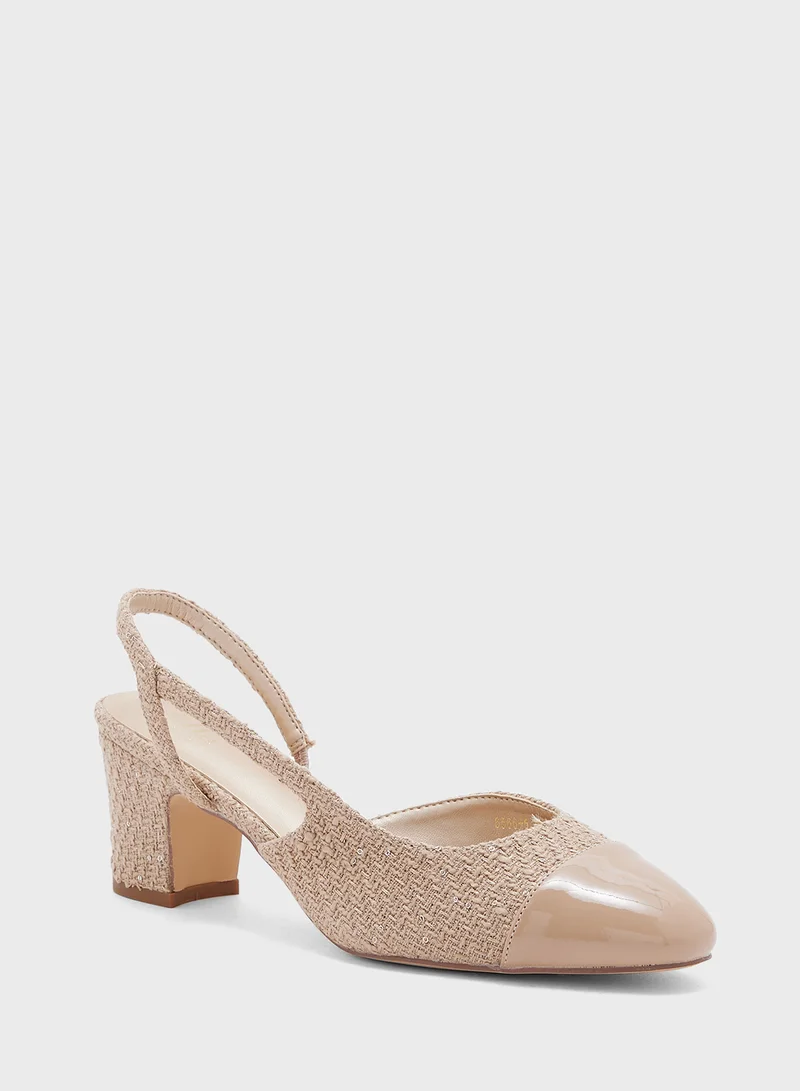 ELLA Block Heel Sling Back Pump