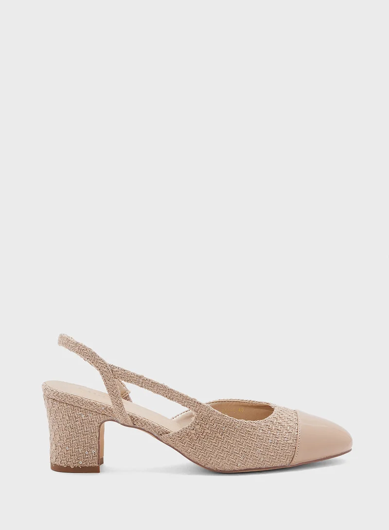 ELLA Block Heel Sling Back Pump