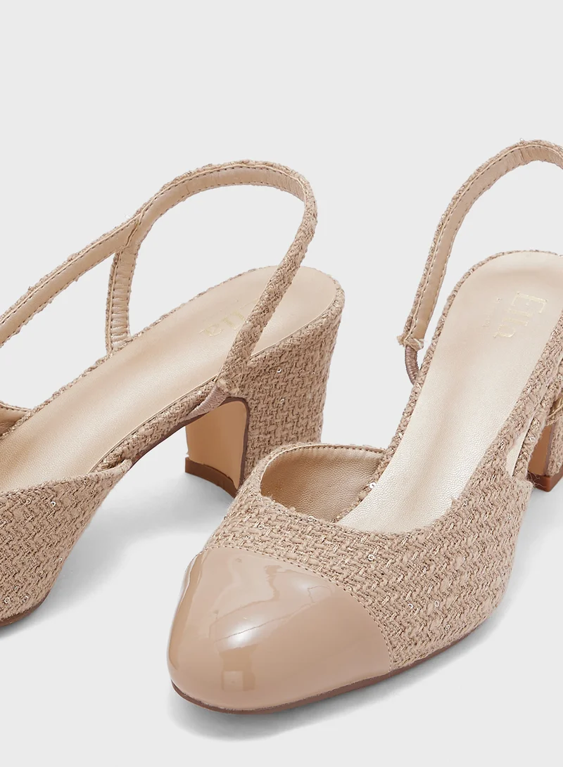 ELLA Block Heel Sling Back Pump