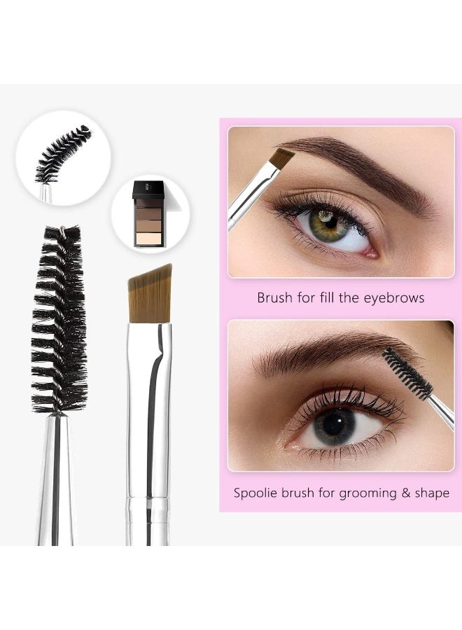 Women's Eyelash Curler Eyebrow Brush Set with Eyelash Curler, Lash Comb Separator, Mascara Brush, Lash Extension Tweezers, Beveled Brow Brush and Comb, 10 Silicone Replacement Pad for Lashes and Eyebrows - Image 3