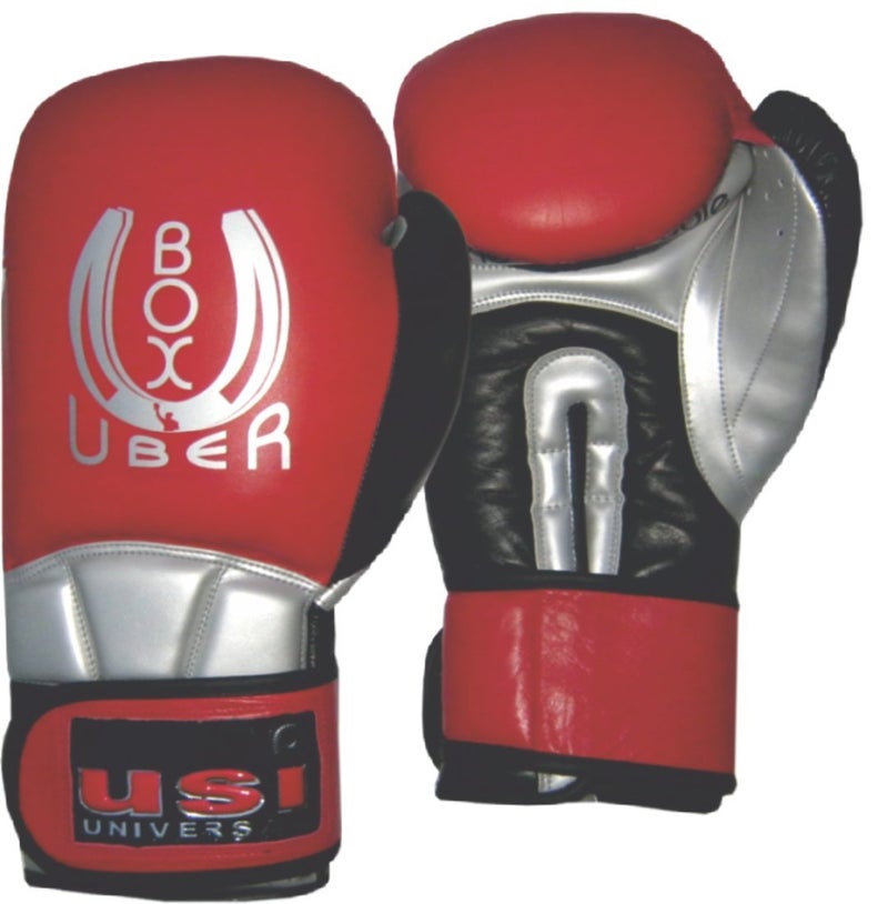 USI UNIVERSAL Boxing Gloves, Punching Bag Gloves, 609M1PU, 10oz Sparring Gloves For Men & Women With Top Grain Hide Leather & Pu Construction, Elasticated Hook & Loop Wrap Closure - Image 1