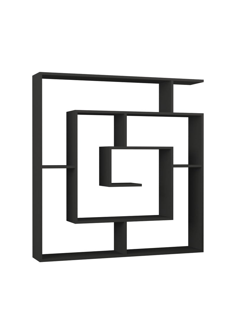 موراه مكتبة موراه هوم لابيرنت، رف كتب عصري بستة طبقات، رف كتب متعدد التخزين، وحدة عرض لغرفة النوم، غرفة المعيشة، خزانة أرضية - ٢٢×١٢٩×١٢٥ سم - رمادي غامق - Image 4