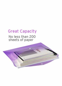 Y&D Plastic Envelopes Poly Envelopes, Clear Document Folders US Letter A4 Size File with Label Pocket & Snap Button, for Home Work Office Organization, Assorted Color - 10 Pack  - Image 3