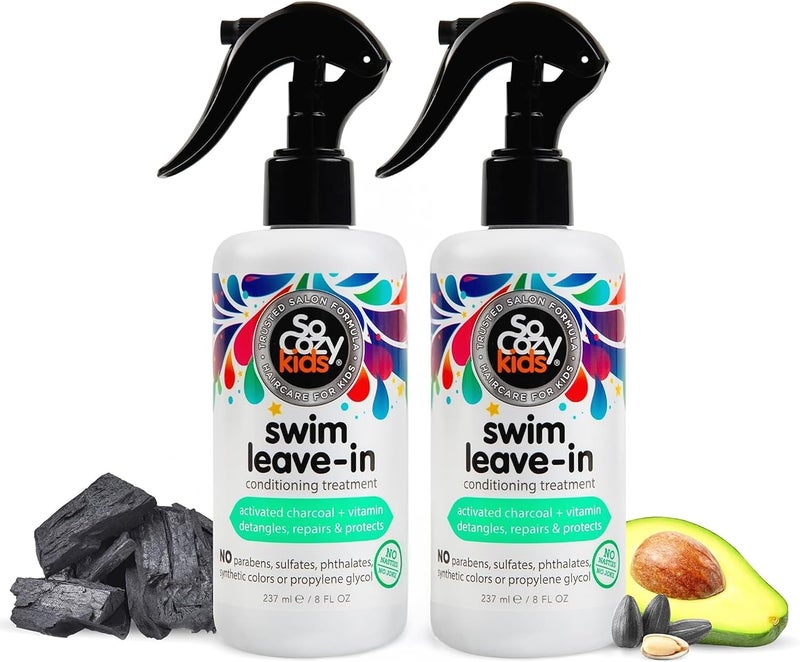 SO COZY Swim Spray Leavein Treatment & Conditioner for Kids Hair Protects and Repairs Pool/sun/salt Damage 8 Fl Ounce No Parabens Sulfates Synthetic Colors or Dyes (Pack Of 2) - Image 1