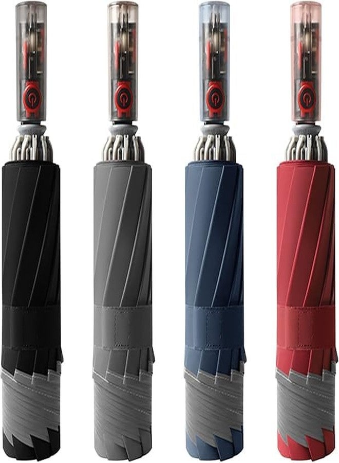 KRIPESH Umbrella, Big Sun Protection Umbrella With Reflective Strip, Reverse Open Windproof & UV Protection Anti-Slip Handle Lightweight 95% UV Block for Men, Women & Kids Ideal for Rain & Sun Coverage (BIG) - Image 1