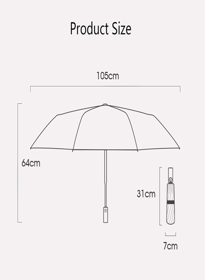 KRIPESH Umbrella, Big Sun Protection Umbrella With Reflective Strip, Reverse Open Windproof & UV Protection Anti-Slip Handle Lightweight 95% UV Block for Men, Women & Kids Ideal for Rain & Sun Coverage (BIG) - Image 5