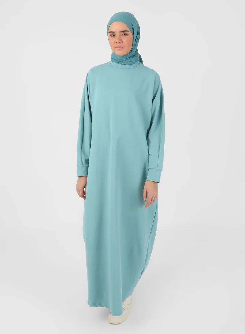 Refka by modanisa Cuffed Sleeve Knitted Dress