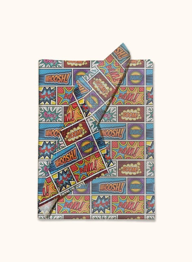 Pro Supply Global Superhero Comic Book Printed Tissue Paper - Tissue Paper for Gift Bags - Gift Bag Wrapping Paper - Gift Wrapping Paper - Boy's Tissue Paper | 24 Sheets 20" x 30" - Image 2