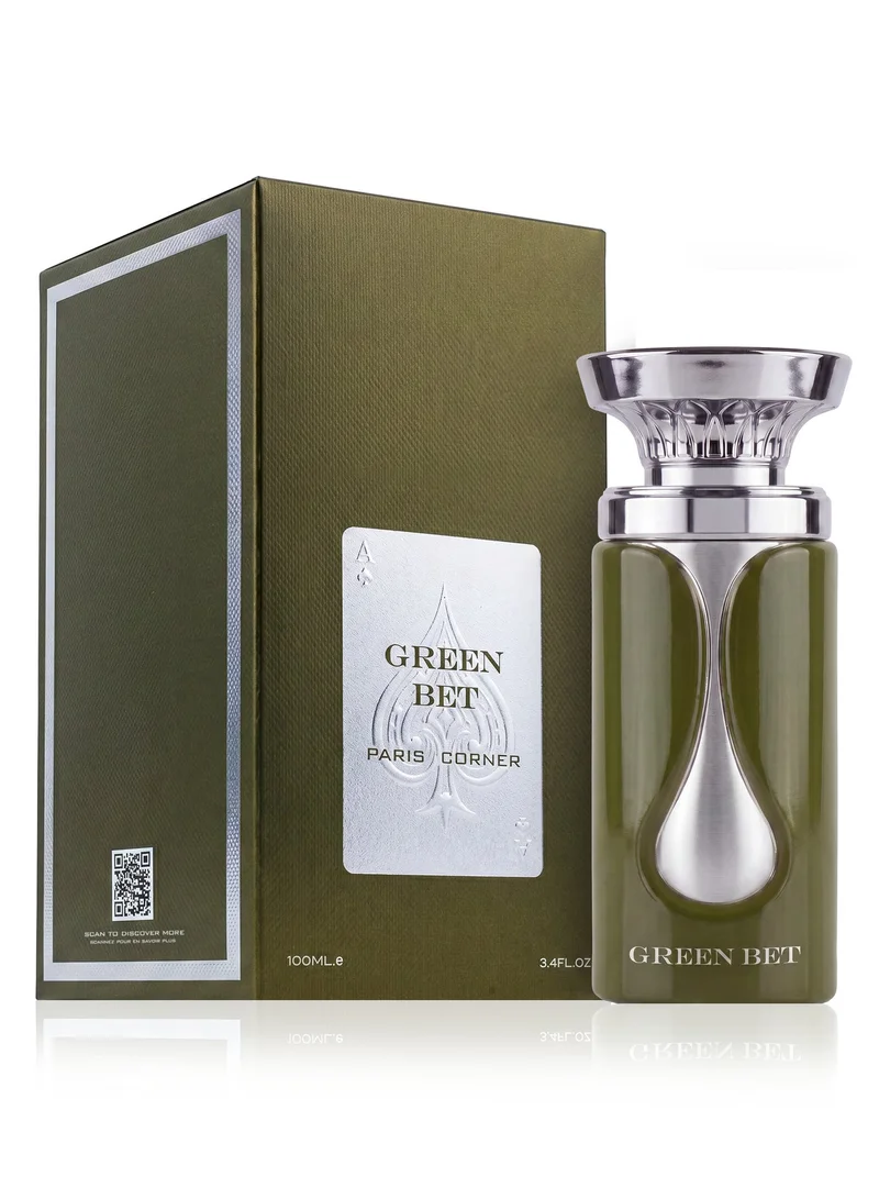 PARIS CORNER Green Bet Eau de Parfum for Men 100ml | Citrus Woody Fragrance | Bergamot, Neroli & Cedarwood