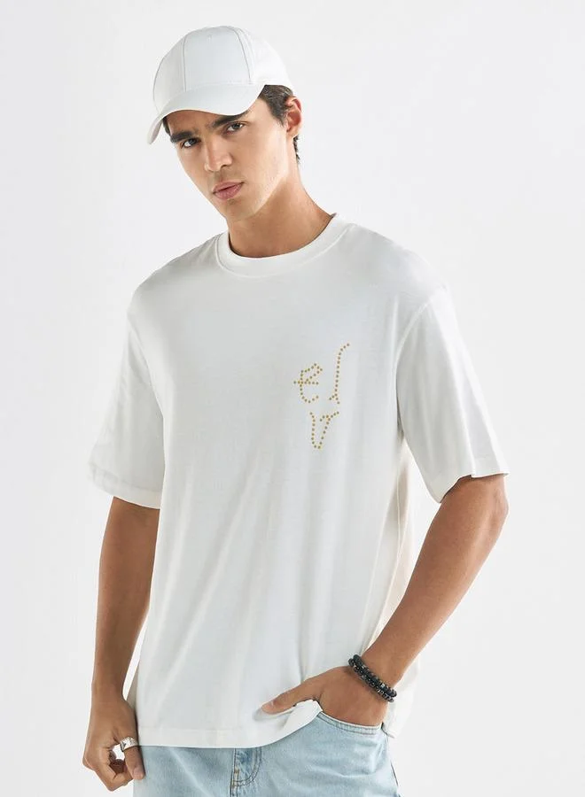 Splash FAV Printed T-shirt with Crew Neck and Short Sleeves