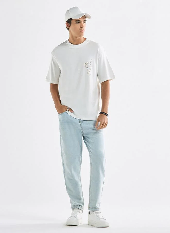 Splash FAV Printed T-shirt with Crew Neck and Short Sleeves