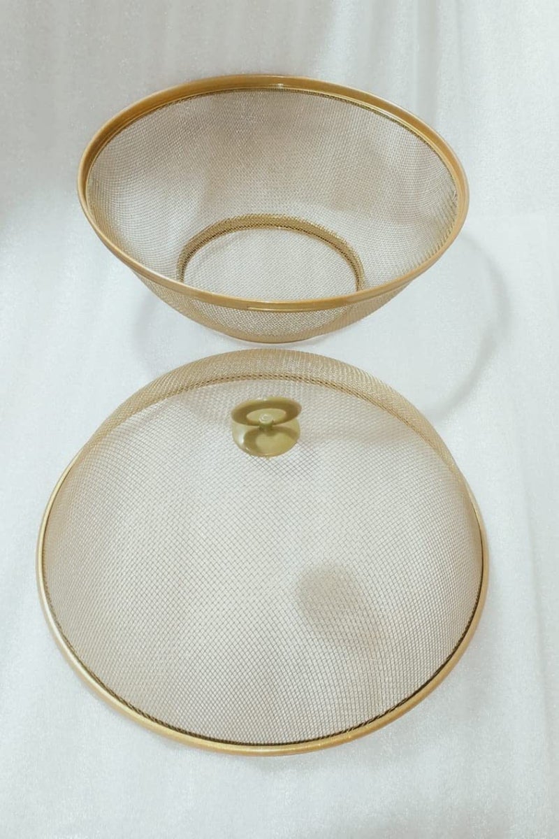 RAINCART Apple Shape Net Steel Fruits Basket For Kitchen (Large Size 28.5 Cm) (Gold), 4 Kilogram - Image 2