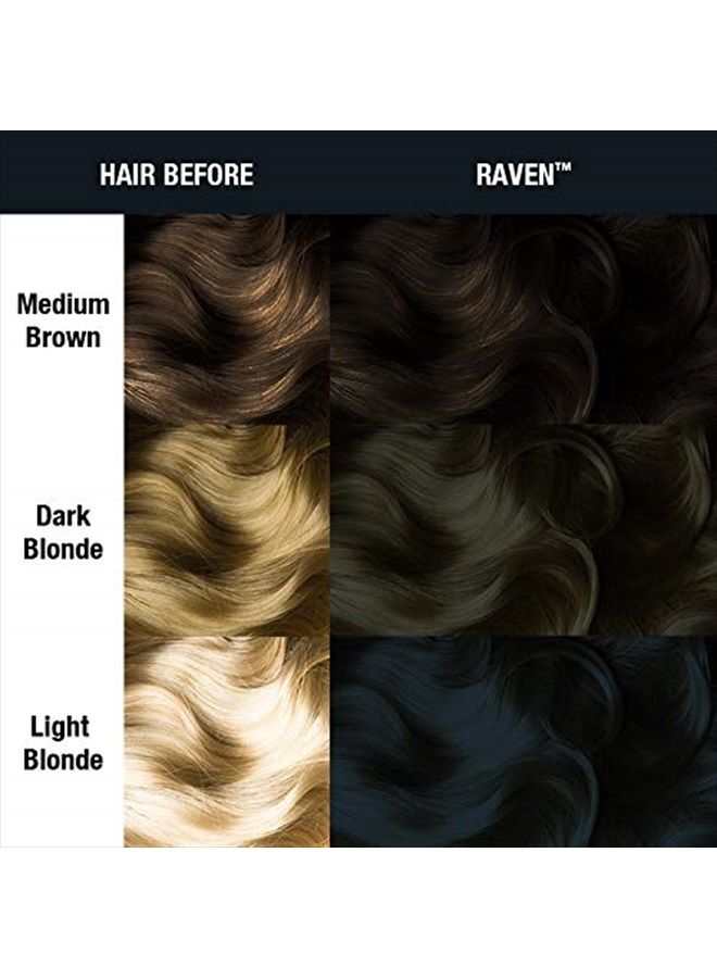 Manic Panic صبغة شعر رافين بلاك - جهد كلاسيكي عالي - لون شعر أسود شبه دائم بدرجة لون بارد مع لون أزرق/أخضر - نباتي، خالي من مادة PPD والأمونيا (4 أونصة) - Image 5