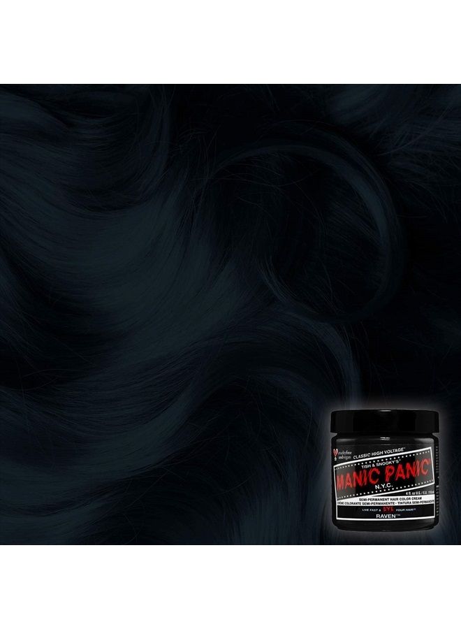 Manic Panic صبغة شعر رافين بلاك - جهد كلاسيكي عالي - لون شعر أسود شبه دائم بدرجة لون بارد مع لون أزرق/أخضر - نباتي، خالي من مادة PPD والأمونيا (4 أونصة) - Image 4
