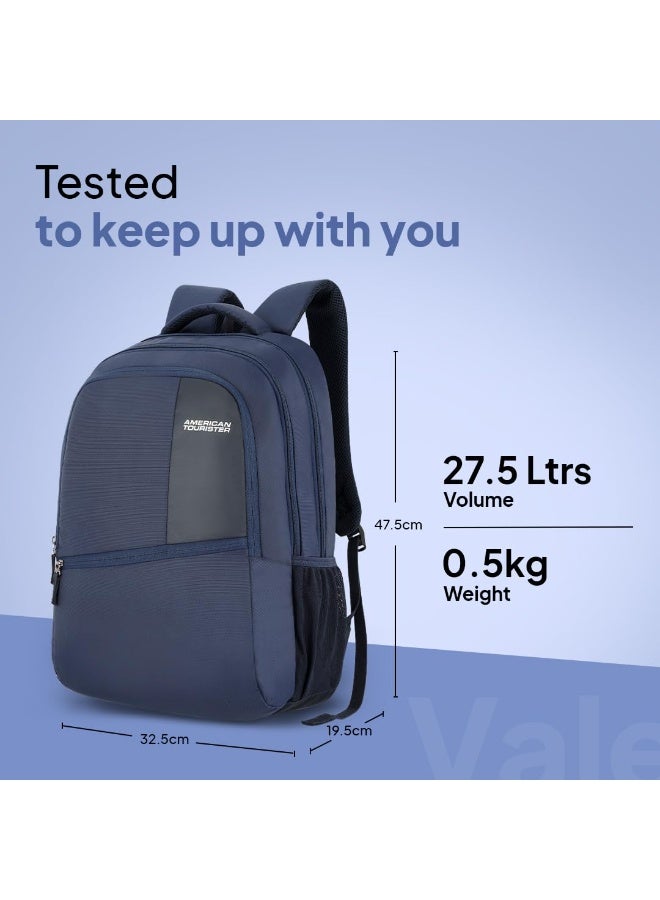 American Tourister Valex Laptop Backpack, 28L & 17" Inch Laptop Compartment, front organiser, bottle holder Backpack Bag For Man And Women, Blue - Image 3