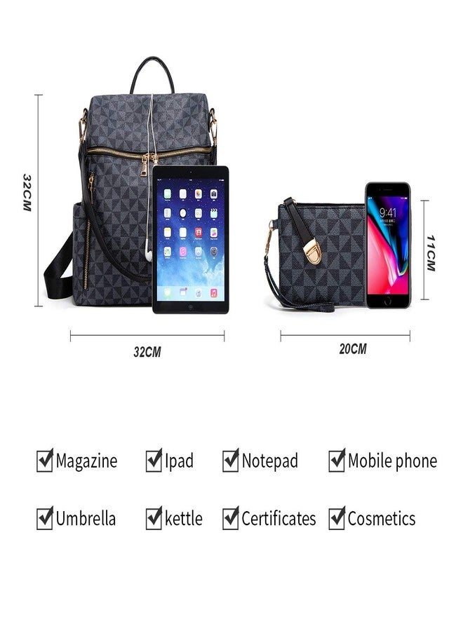 Makes Backpack Purse for Women PU Leather Travel Satchel Handbag Convertible Design Bag with Purse 2 Piece - Image 4