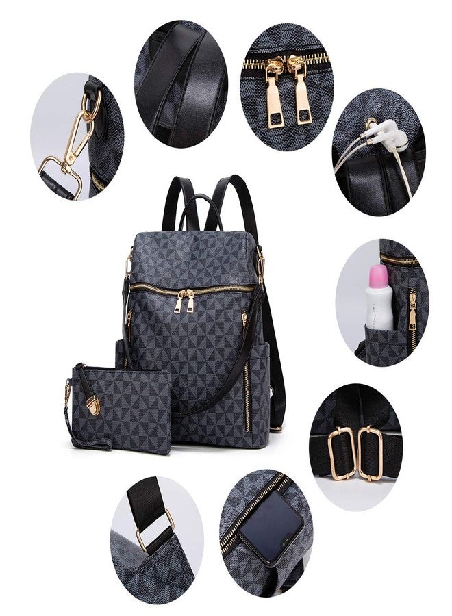 Makes Backpack Purse for Women PU Leather Travel Satchel Handbag Convertible Design Bag with Purse 2 Piece - Image 2