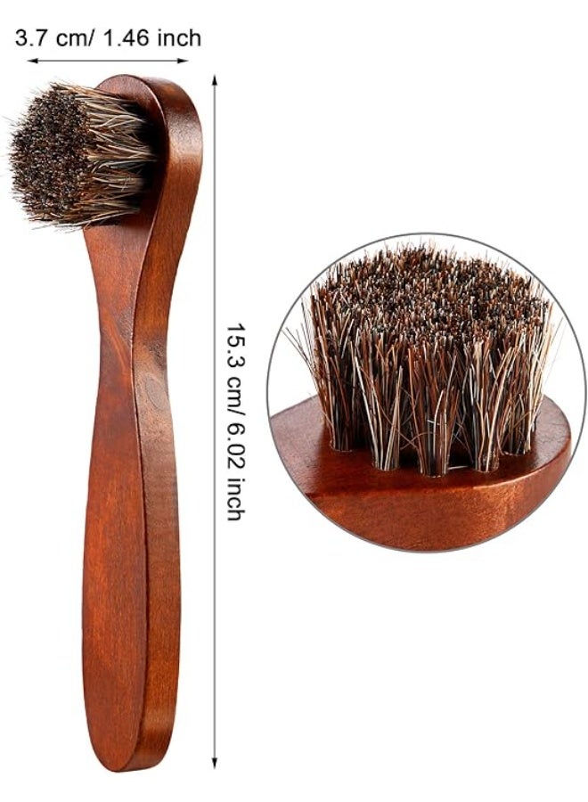 3 Pieces Horsehair Shoes Polish Brushes Care Clean Daubers Applicators - Image 2