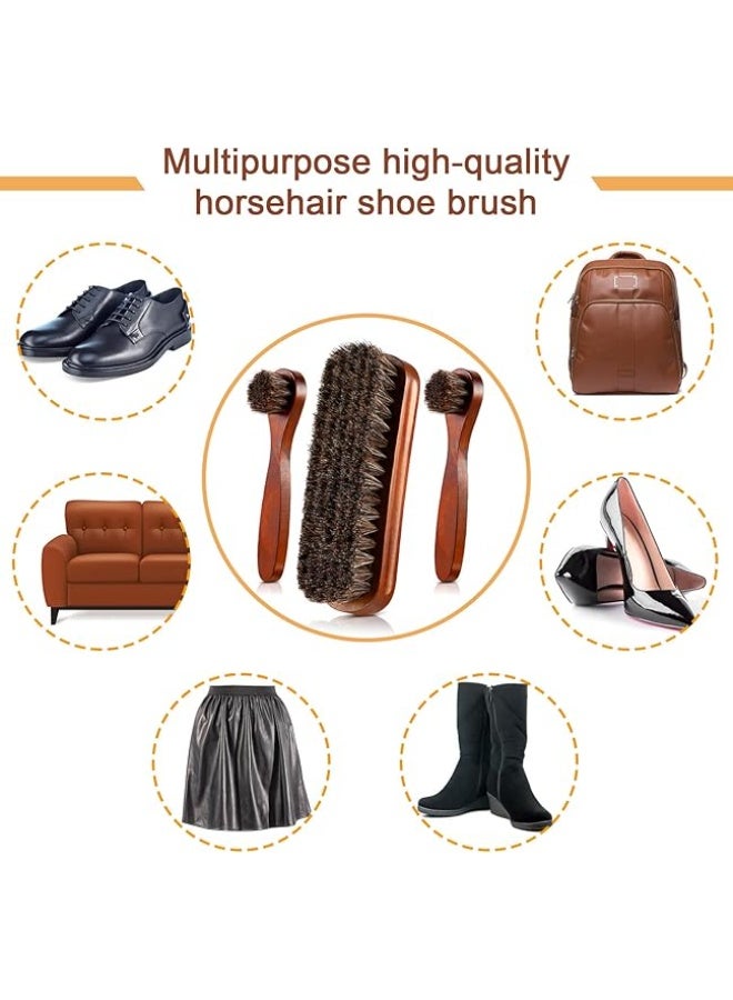 3 Pieces Horsehair Shoes Polish Brushes Care Clean Daubers Applicators - Image 4