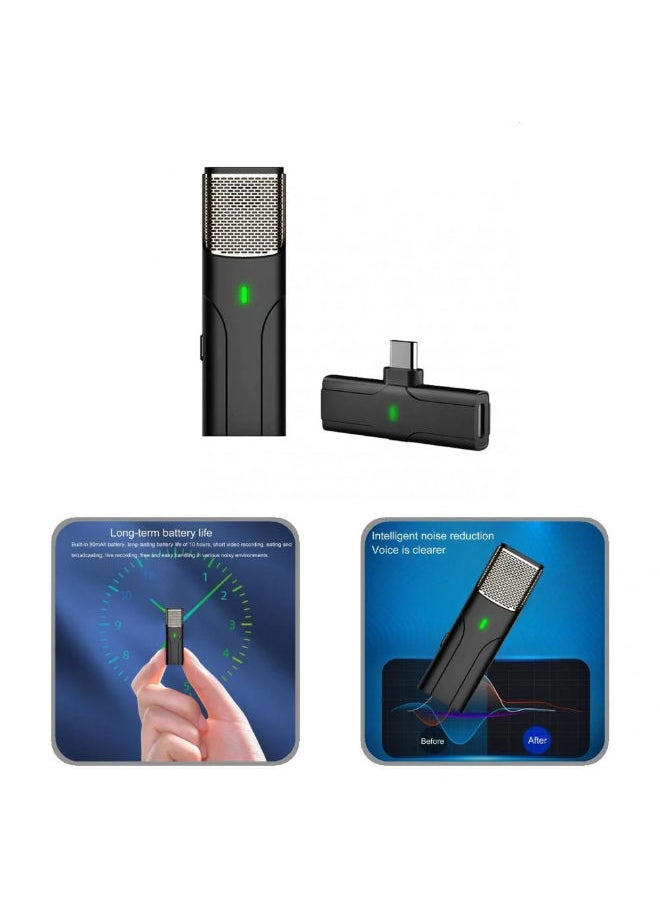 SHOPI - 2.4G Wireless Lavalier Microphone 1T1R Portable Audio Video Live Broadcast Mini Microphone for iPhone Android Mobile Phone - Image 1