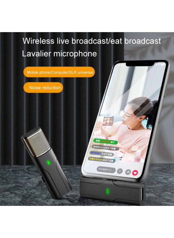 SHOPI - 2.4G Wireless Lavalier Microphone 1T1R Portable Audio Video Live Broadcast Mini Microphone for iPhone Android Mobile Phone - Image 1