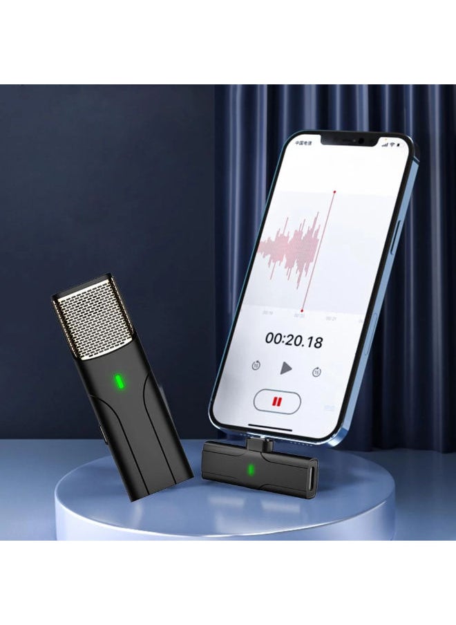 SHOPI - 2.4G Wireless Lavalier Microphone 1T1R Portable Audio Video Live Broadcast Mini Microphone for iPhone Android Mobile Phone - Image 1