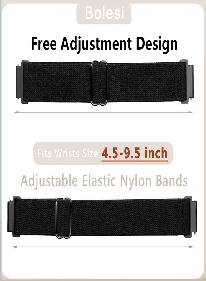 Bolesi 3 Pack 18mm Stretchy Nylon Watch Bands for Garmin Venu 2S/Venu 3S/Venu 4 41mm, Quick Release Wristband Loop Elastic Strap for Vivoactive 4S/ Vivomove 3S/Forerunner 265s/255s Men Women - Image 3