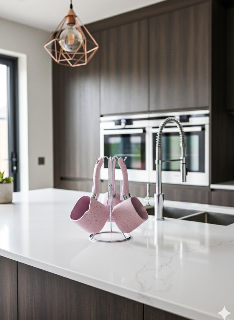 مارتيف 3 كنك جرانتيت مربع مارتيف تركي - وردي+ حامل - Image 1