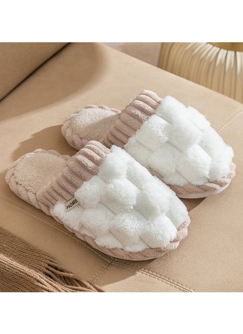 Winter Home Cotton Slippers Indoor Antiskid Warm Plush Bedroom Slippers